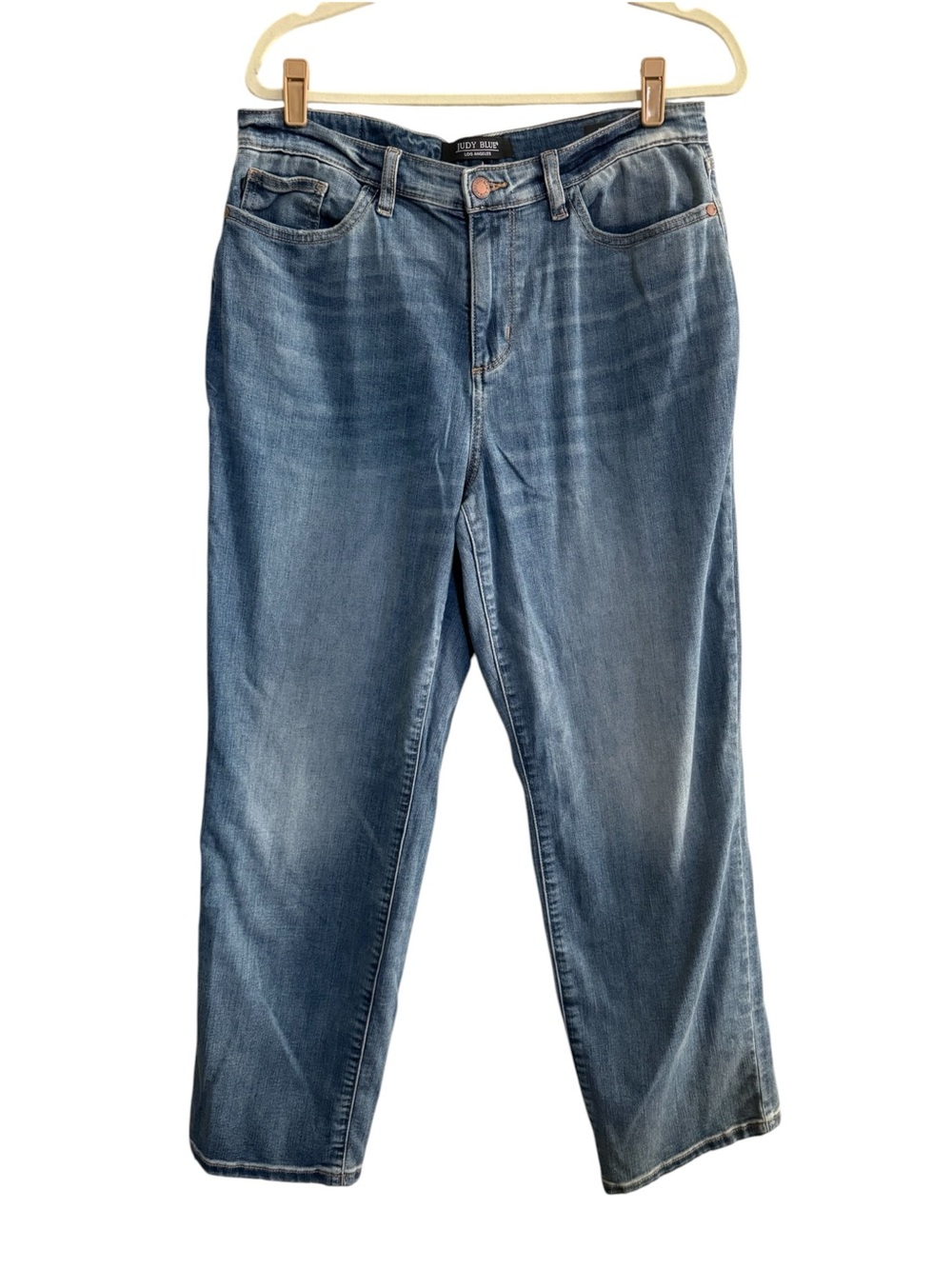 Judy Blue Straight Leg Jeans Womens 11 30 High Waist Stretch Medium Wash #7494